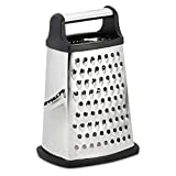 Stainless Steel Box Grater, 9Inch 4 Side Cheese Grater- Vegetable Planer for Potato, Pumpkins, Carrots, Ginger