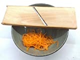 Wooden Stainless Steel Slicer Grater Cutter Shredder for Korean Carrot 3.6 x 11.6 In - Russian Salad by SHSH trade group