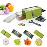 kalokelvin Handheld Box Grater Onion Food Vegetable Chopper Slicer Potato Tomato Grater /Safe Stainless Steel 4 Sided Kitchen Hand Graters/5 in 1 Storage Container