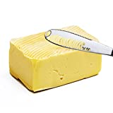 BUTTER SPREADER KNIFE STAINLESS STEEL | 3 in 1 Multifunction Butter Knife Curler Grater | Extra Wide Professional Butter Knife by LAH KITCHEN