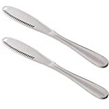 Newk 2 Pack Stainless Steel Butter Spreader Spatula, Kitchen Gadgets, Curlers, Butter Graters, Multi-Functions Butter Spreader(Set of 2)