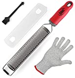 Kaluns Citrus Zester & Cheese Grater, Razor Sharp Stainless Steel Blade With Handle, Chocolate, Lemon Garlic, Fruits, Vegetables
