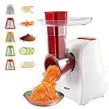 Electric Slicer, ASLATT Salad Shooter for Home Kitchen Use, One-Touch Control Cheese Shredder, Salad Maker Machine for Fruits, Vegetables, Cheese Grater with 5 Attachments, BH2206
