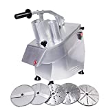 Clivia CMI Commercial Multifunctional Automatic Vegetable Cutter and Food Processor,Potato Onion Slicer,Electric Fruit and Cheese Grating Machine,With 5-Blades 550W110V,Silver(HLC-300)