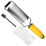 Siasky Cheese Grater, Lemon Zester Grater for Cheese, Lemon, Ginger, Garlic, Vegetables, Fruits(with Protective Cover + Cleaning Brush)