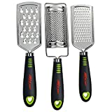 ALLTOP Food Graters for Cheese,Nutmeg,Potato,Ginger and Garlic,Hand-held Stainless Steel Zester for Kitchen - Multi-purpose Gadgets,Set of 3 Grinders