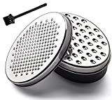 Cheese grater with food storage container-Perfect For Hard Parmesan Or Soft Cheddar Cheeses, Ginger, Chocolate, Butter, Vegetables & Nutmeg.(There are two sizes of grater)