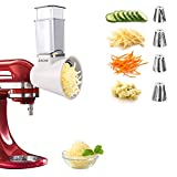 Slicer/Shredder Attachments for KitchenAid Stand Mixers, Food Slicers Cheese Grater Attachment, Salad Maker Accessory Vegetable Chopper with 4 Blades Dishwasher Safe