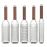 Microplane Master Series Stainless Steel 5pc Grater w/ Walnut Handle Gift Set