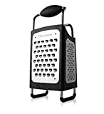 Microplane 34006 4-Sided Stainless Steel Ultra-Sharp Multi-Purpose Box Grater Large, 10 inch, Black