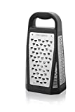 Microplane Elite Five Blade Box Grater with Measuring Cup Base – Five Grating Surfaces, Including Fine, Coarse, Ribbon, Ultra-Coarse, and Slicing (Black)