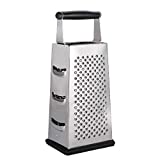 4 Sided 10' Box Cheese Grater (PREMIUM STRENGTH STAINLESS STEEL) - Soft Ergonomic Handle with Non-Slip Bottom - Perfect for Grading Cheeses, Fruits, Vegetables, Chocolates, More!