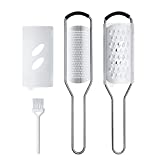 Cheese Grater Set,BROSIN 2-Pieces Coarse&Fine Holes Handheld Graters Stainless Steel Sharp Citrus/Lemon Zesters, Kitchen Tools for Cheese,Nutmeg,Chocolate,Coconut,Ginger, Garlic,Orange
