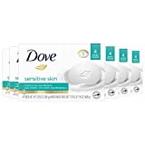 Dove Beauty Bar More Moisturizing Than Bar Soap for Softer Skin, Fragrance Free, Hypoallergenic Sensitive Skin With Gentle Cleanser 3.75 oz, 24 Bars