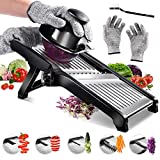 Professional Mandoline Slicer Stainless Steel Adjustable Blade,Food Cutter for Vegetable Fruit Cheese,Kitchen Food Blade Onion Cutter with Food Holder and Cut Resistant Glove
