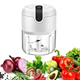 Vshinic Electric Mini Garlic Chopper,Food Processor,Portable Cordless Garlic Mincer Masher,Meat Grinder with USB Charging For Vegetable,Chili,Fruits,Ginger,Baby Food,Seasoning 250ml(White)