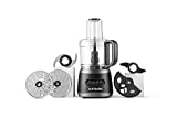 nutribullet NBP50100 Food Processor 450-Watts with 7-Cup Capacity and Stainless Steel Slice, Shred, Chop and Dough Attachments, Black