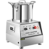 VBENLEM 110V Commercial Food Processor 10L Capacity 1100W Electric Food Cutter 1400RPM Stainless Steel Food Processor Perfect for Vegetable Fruits Grains Peanut Ginger Garlic