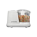 Proctor Silex Durable Electric Vegetable Chopper & Mini Food Processor for Chopping, Puree & Emulsify, 1.5 Cups, White (72500RY)
