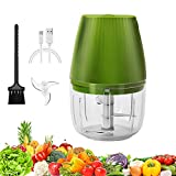 Electric Mini Food Chopper Wireless Portable, Trendrange Powerful Small Food Processor Garlic Mincer Onion Grinder USB Charging BPA Free Baby Food Blender for Kitchen Nuts Meat Chili, 250ml