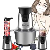 Royal Gens 8 Cup Food Processor 500 Watts, 6 in 1 Blender for Shakes and Smoothies, Vegetable Chopper, Meat Grinder, Fruit Juicer, Coffee Garlic Peeler -Combo, Electric Professional Processor, Silver