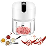 Electric Garlic Chopper Mini, USB Rechargeable Portable Electric Food Chopper, 250ML Wireless Small Food Processor for Chopping Garlic, Ginger, Chili, Minced Meat, Onion, Etc Kitchen Tools-White