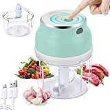 Asenky Electric Mini Food Chopper,2 Cups Portable Cordless Food Processor with USB Charging, Food Blender For Fruits/Vegetables/Garlic/Onion for Salad/Pesto/Coleslaw,150+230ml