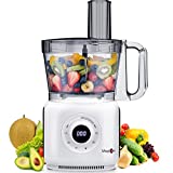[14 Cup] Food Processor - MAGICCOS 1000W Food Processors, Variable Speeds, Digital Food Processors, Multi-function 7 in-1 Processors Chopping/Slicing/Shredding/Mashing/Doughing, for Family Use