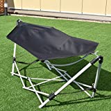 Giantex Portable Hammock with Stand-Folds, Lounge Camping Bed Folding with Carry Bag for Camping Outdoor Patio Yard Beach, 94.5' x 31.5' x 29'(Black)