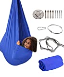 Therapy Swing for Kids with Special Needs (Hardware Included) Snuggle Swing Cuddle Hammock Indoor Adjustable Aerial Yoga for Children with Autism, ADHD, Aspergers, Sensory Integration(Blue)