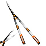 AIRAJ 29.5'-34.6' Extendable Hedge Shears Set,Heavy Duty Garden Hedge Clippers with SK-5 Sharp Blades Ergonomic Handle,Manual Bush Shears for Trimming Borders,Boxwood and Bushes…