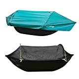 Osliggo Camping Hammock with Mosquito Net and Rainfly Cover(Blackish Green) (Blackish Green)