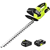 SnapFresh 20V Cordless Hedge Trimmer - 22' Dual-Action Blade, Hedge Trimmer Cordless with 2.0Ah Battery and Charger, Grass Trimmer