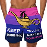 Keep Rubbing - Men Custom Swim Trunks, Gift for Men, Summer Party Gift (Purple, M (30-34'))
