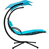 FDW Patio Chair Hanging Chaise Lounger Chair Floating Chaise Canopy Swing Lounge Chair Hammock Arc Stand Air Porch Stand for Outdoor Indoor
