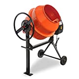 Oarlike Electric Concrete Mixer 3/4 HP 5 Cu Ft Portable Cement Mixing Machine for Stucco, Mortar Seeds with Wheel and Stand