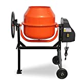 Oarlike 3/4 HP 5 Cu Ft Electric Concrete Mixer Portable Cement Mixing Machine for Stucco, Mortar Seeds with Wheel and Stand