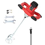 2100W Mortar Mixer, King Showden 110V Electric Mortar Mixer Anti-Slip Handheld 6-Speed with Carbon Brush & Hexagon Wrench for mid-viscosity liquids, including plaster, cement, mortar and more