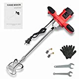 ANBULL 2100W Handheld Electric Concrete Mixer, Portable Cement Mixer Mortar Plaster Paint Fodder Stirring Tool, Adjustable 6 Speed 110V