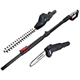 Long Reach Pole Hedge Trimmer & Chainsaw, Electric (Corded), Telescopic Tool for Garden Pruning by EquipMaxx