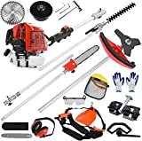 63cc 2-Stroke 6 in 1 Professional Gas-Powered Brush Cutter | Gardening Tools | Lawn Mowers, Tree Trimmer, Lawn Car, Weed Eater, Gas Hedge Trimmer
