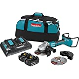 Makita XAG12PT1 5.0Ah 18V X2 LXT Lithium-Ion 36V Brushless Cordless 7' Paddle Switch Cut-Off/Angle Grinder Kit, with Electric Brake , Blue