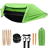 Camping Hammock with Mosquito Net and Rainfly Cover,Camping Hammock,Lightweight Portable Hammock,Waterproof Camping Hammock for Outdoor Backpacking Hiking Travel (Green)