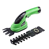 Lichamp 2-in-1 Electric Hand Held Grass Shear Hedge Trimmer Shrubbery Clipper Cordless Battery Powered Rechargeable for Garden and Lawn, CGS-3601 3.6V Grass Green