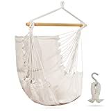 Wise Owl Outfitters Hammock Swing Chair - Boho Cushioned, Swinging, Hanging Chair for Backyard, Bedrooms, Patio, Indoor, Outdoor, Kids & Adults