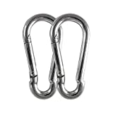 Maky Outdoors Heavy Duty Carabiners - 3.5' 660LB Weight Capacity Per Clip - Strong Spring Action Snap Hook Attachment , Anti-Rust - for Hammocks, Punching Bags, Swing Chairs, Gym Equipment (2 Pieces)