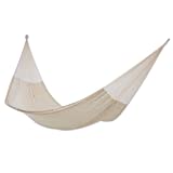 NOVICA Natural White Hand Woven Cotton Blend Mayan 2 Person XL Rope Hammock, Natural Comfort' (Double)