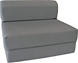 D&D Futon Furniture Gray Sleeper Chair Folding Foam Bed, Studio Guest Beds, Sofa, High Density Foam 1.8 lbs. (6 x 32 x 70)