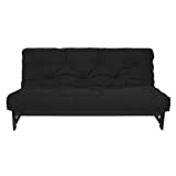 Trupedic x Mozaic - 5 inch Full Size Standard Futon Mattress (Frame Not Included) | Basic Midnight Black | Great for Kid's Rooms or Guest Areas - Many Color Options