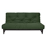 Trupedic x Mozaic - 8 inch Full Size Standard Futon Mattress (Frame Not Included) | Basic Jungle Green | Great for Kid's Rooms or Guest Areas - Many Color Options